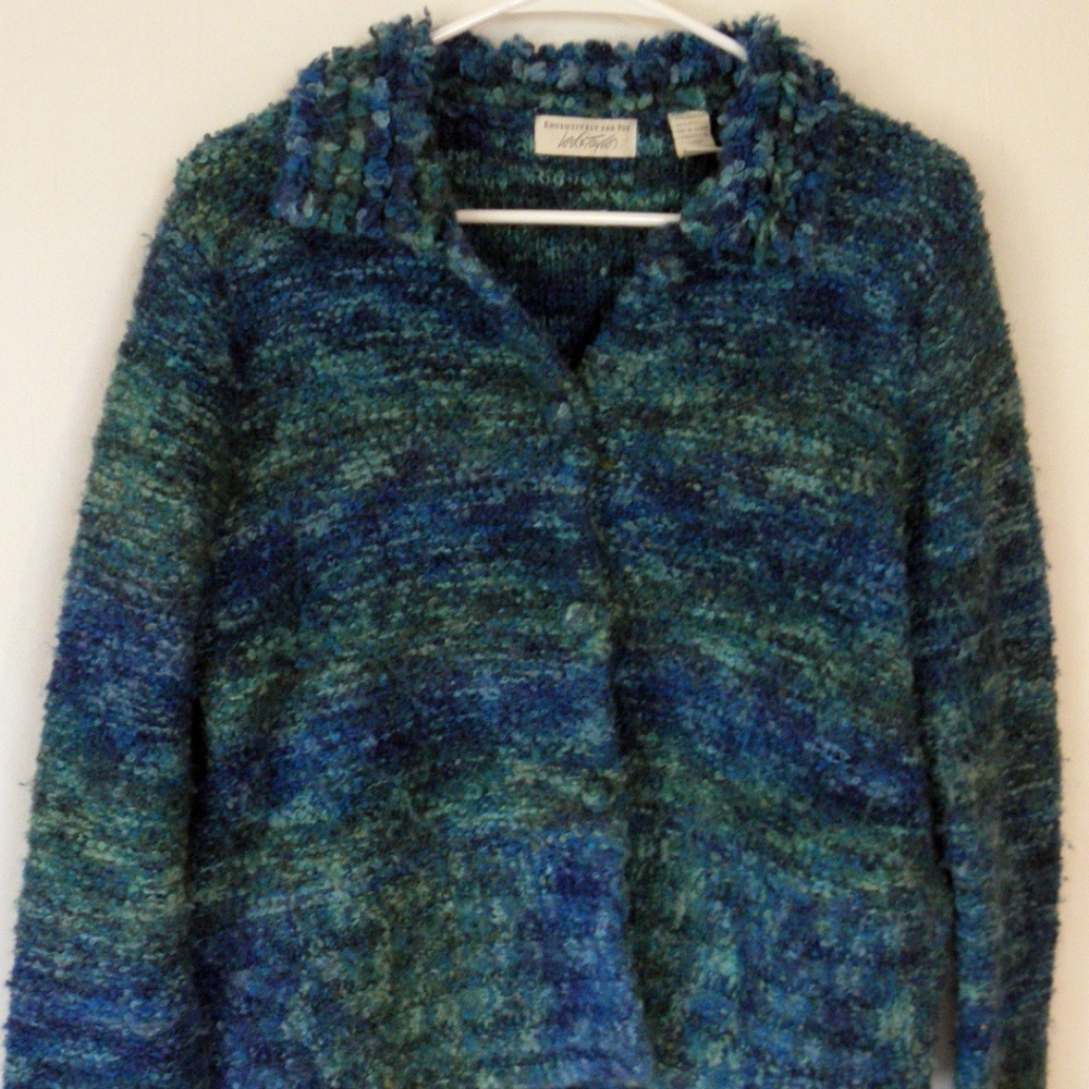 Vintage Lord & Taylor Blue Wool Blend Coat Medium